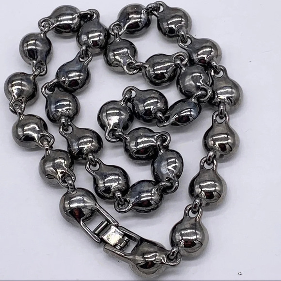 Givenchy Gray Crystal Gunmetal Collar Necklace - Picture 3 of 4